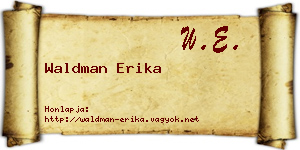 Waldman Erika névjegykártya